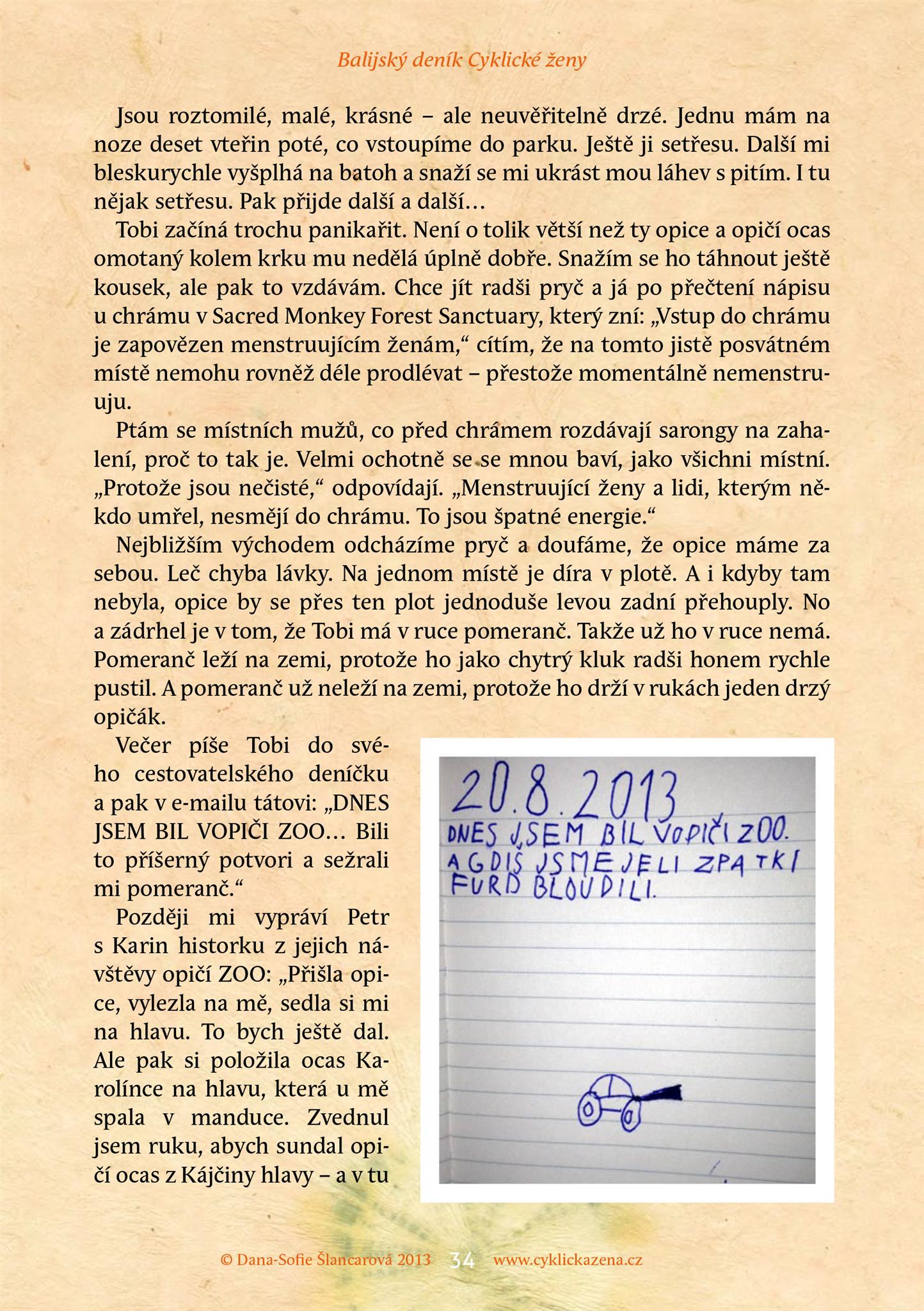 Balijský deník Cyklické ženy, str. 34